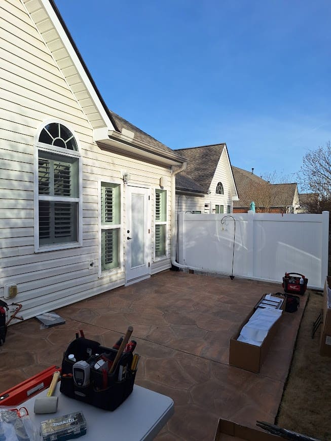 Wall mounted gazebo installation near house exterior