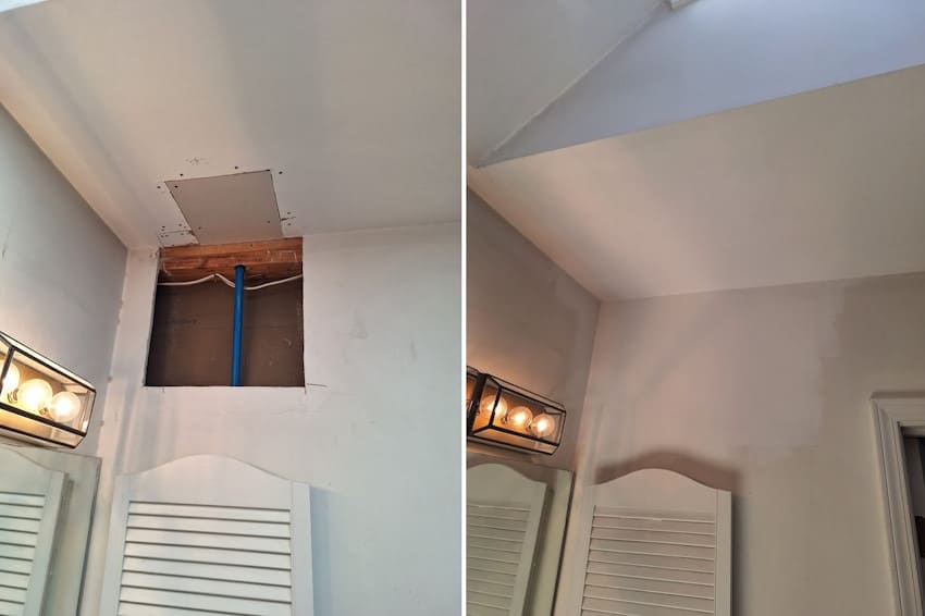 Installing drywall patches with internal support