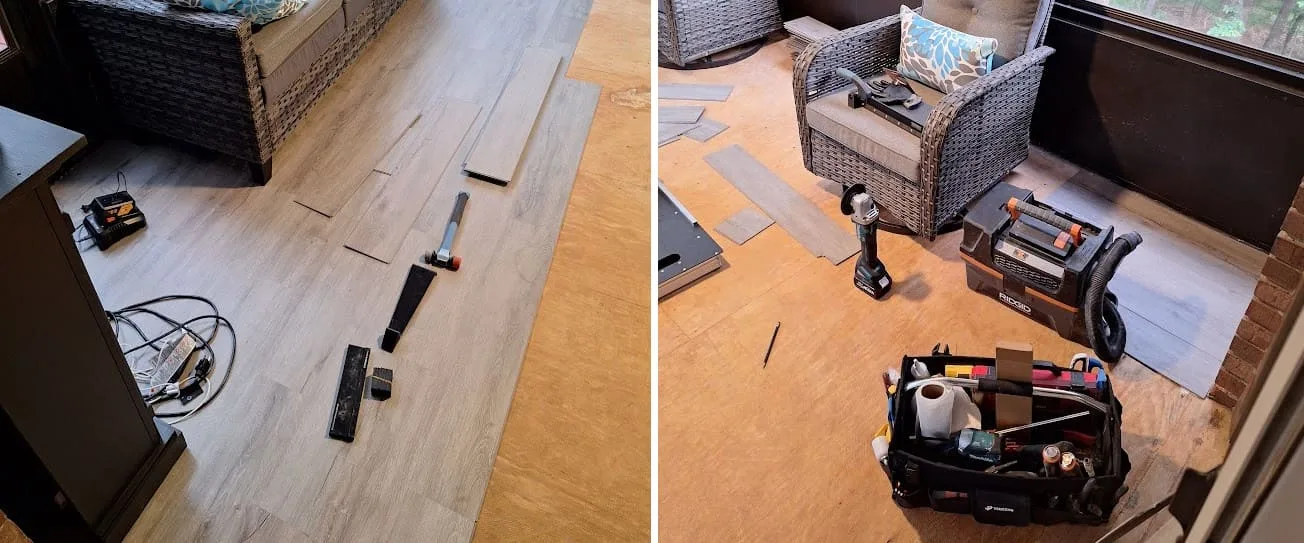 Laminate flooring installation in Roswell GA gazebo by Handyman Expert