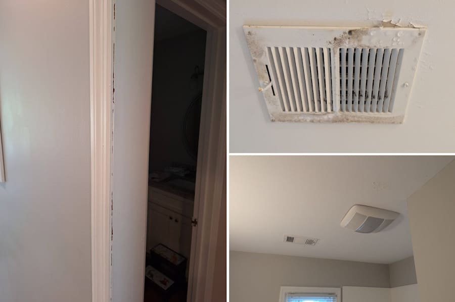 Bathroom ceiling and wall repair before selling a home