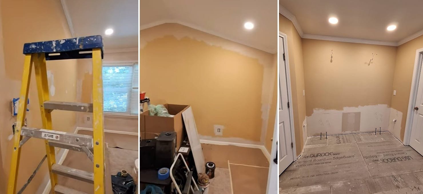 Bedroom and bathroom interior painting transformation in Duluth GA