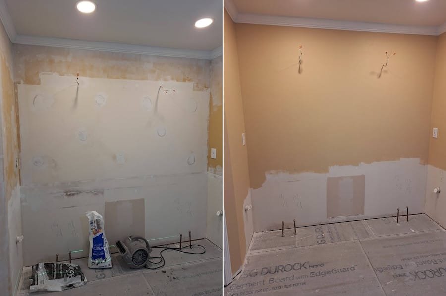 Interior painting bedroom walls before and after in Duluth GA