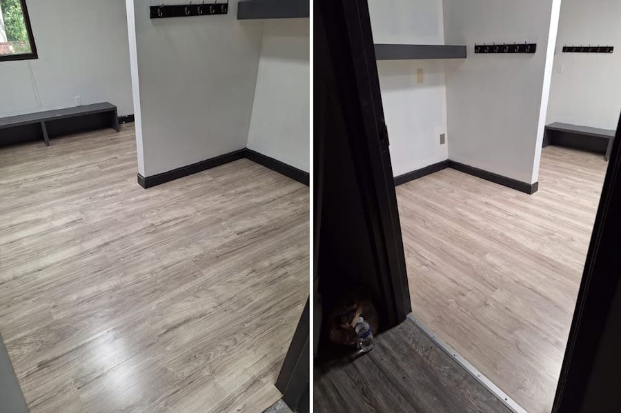 Laminate flooring in children's changing room